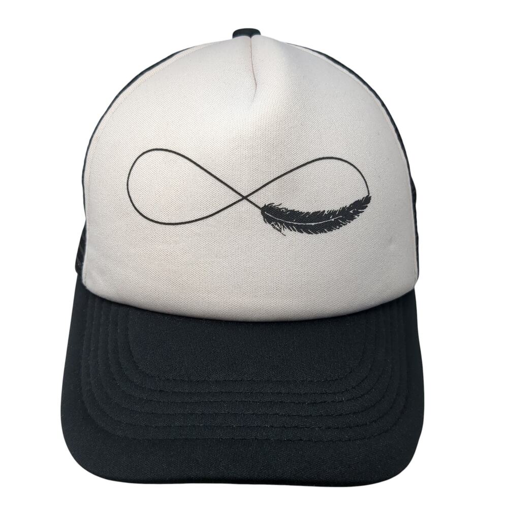 Infinity Snapback Trucker Cap Black One Size Adjustable Mesh Back Cachet